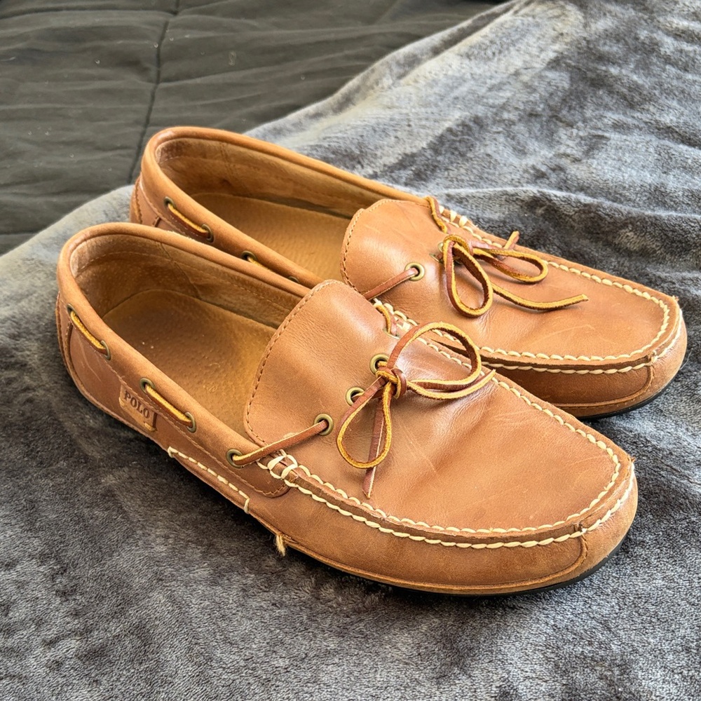 Polo Ralph Lauren Tan Leather Boat Shoes
